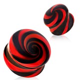 Plug courbe en plexiglass twist noir et rouge