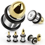 Plug acier bullet tête gold-ip