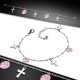Chaine de cheville 15 - Ronds roses et croix