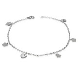 Chaine de cheville 19 - Ceurs et fleurs