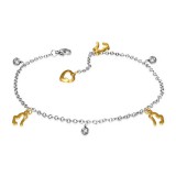 Chaine de cheville 20 - Coeurs gold-ip et ronds
