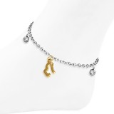 Chaine de cheville 20 - Coeurs gold-ip et ronds