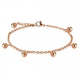 Chaine de cheville 23 - Boules gold-ip rose