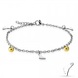 Chaine de cheville 34 - Pieds et boules gold-ip
