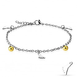 Chaine de cheville 34 - Pieds et boules gold-ip