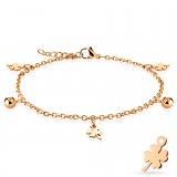 Chaine de cheville 37 - Gold-ip rose porte bonheur