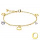 Chaine de cheville 41 - Gold-ip strass transparents et cercles