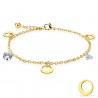 Chaine de cheville 41 - Gold-ip strass transparents et cercles