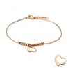 Chaine de cheville 45 - Gold-ip rose et coeur creux