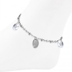 Chaine de cheville 50 - Ronds transparents et cercles