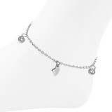 Chaine de cheville 65 - Boules et coeurs