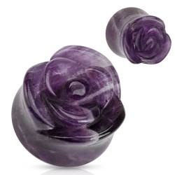 Plug courbe en améthyste fleur
