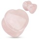 Plug courbe coeur en quartz rose (OR140)