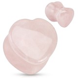 Plug courbe coeur en quartz rose