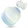 Plug courbe coeur en opalite (OR141)