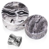 Plug courbe jaspe blanc et noir