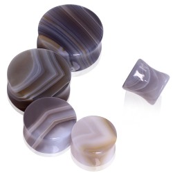 Plug courbe en agate grise