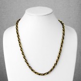 Chaine acier black et plaqué-or 10 mailles 06mm
