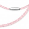 Cordon 25 Cuir 4mm rose