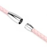 Cordon 25 Cuir 4mm rose