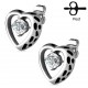 Clous gothiques 33 - Coeur et zircone rond transparent