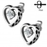 Clous gothiques 33 - Coeur et zircone rond transparent