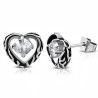 Clous gothiques 34 - Coeur avec zircone transparent