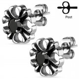 Clous gothiques 35 - Fleur zircone noir