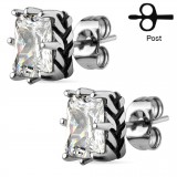 Clous gothiques 37 - Zircone carré transparent