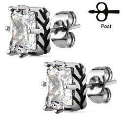 Clous gothiques 37 - Zircone carré transparent