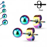 Clous en acier 45 - Boule PVD arc en ciel