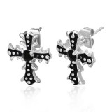 Clous gothiques 44 - Croix zircone noir