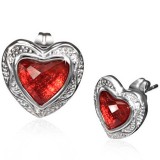 Clous gothiques 54 - Coeur zircone rouge