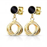 Clous en acier 64 - Strass noir avec cercles pendants