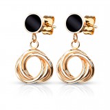 Clous en acier 64 - Strass noir avec cercles pendants