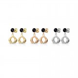 Clous en acier 64 - Strass noir avec cercles pendants