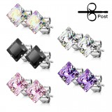 Stud US cristal carré