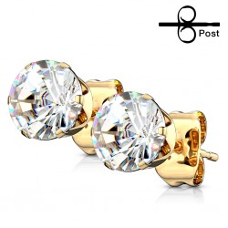 Stud US plaqué-or rond