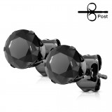 Stud US black-line black cristal rond