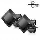Stud US black-line black cristal carré