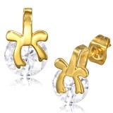 Clous en acier 104 - Gold ip zircone noeud papillon