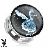 Plug acier dévissable playboy fond noir