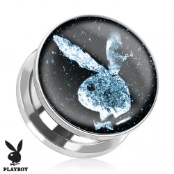 Plug acier dévissable playboy fond noir