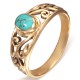 Bague en bronze sertie d'une turquoise ronde (02)