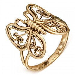 Bague en bronze avec un papillon (05)