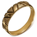 Bague en bronze alternance de points et de lignes (07)