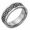 Bague acier 06 - Bords avec ligne vagues