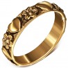Bague en bronze coeurs et fleurs (12)