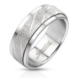 Bague acier 11 - Satiné avec rayures
