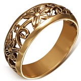 Bague masculine en bronze avec des fleurs (17)